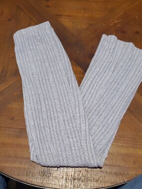 Girls' Ribbed Light Gray Leggings
